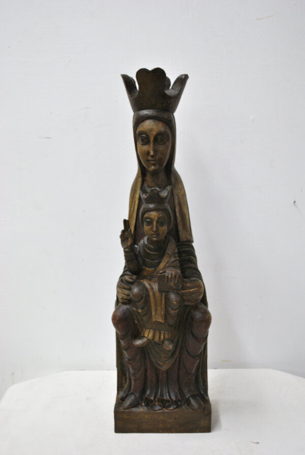 Escultura madera Virgen y niño - Imagen 2