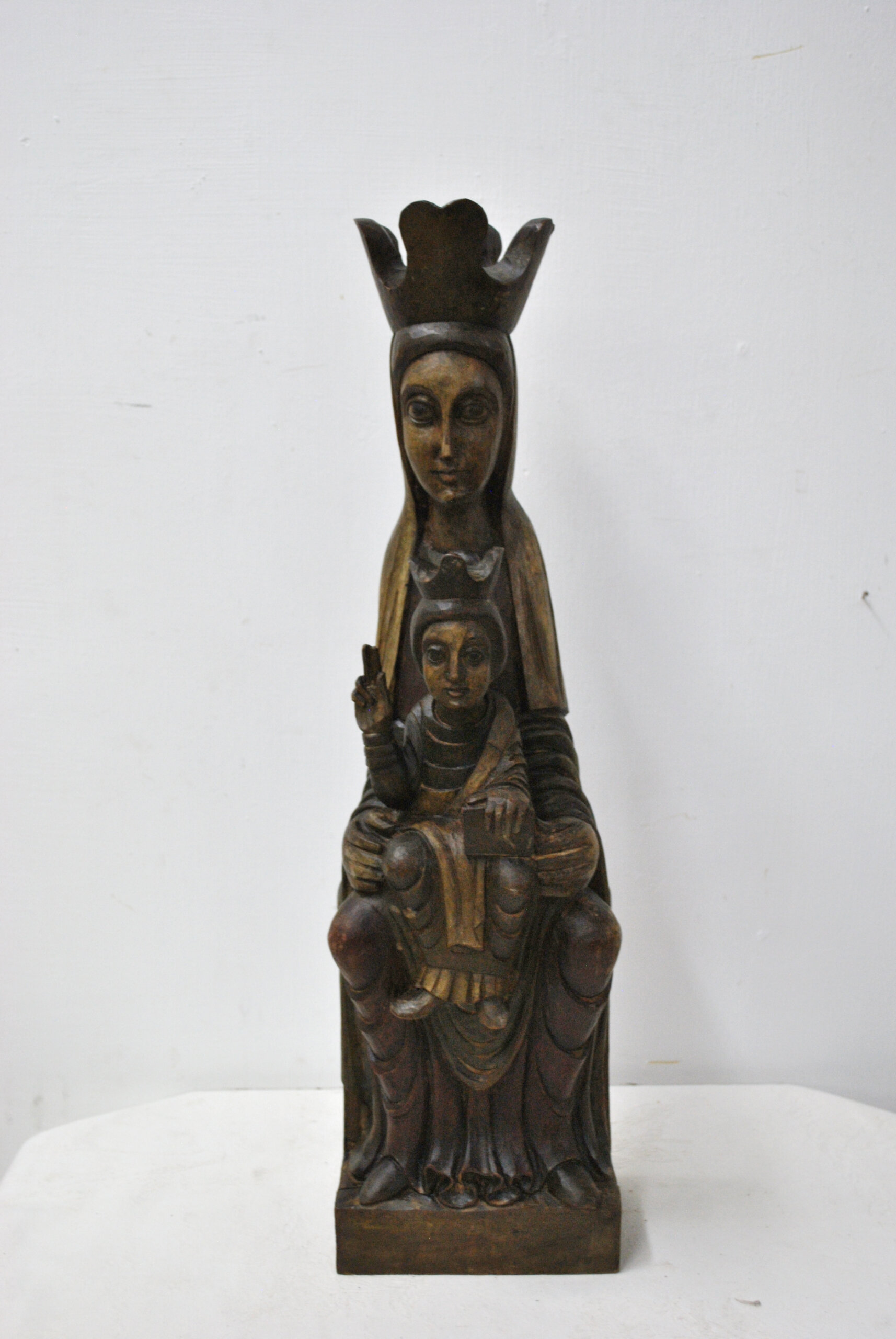 Escultura madera Virgen y niño - Imagen 2