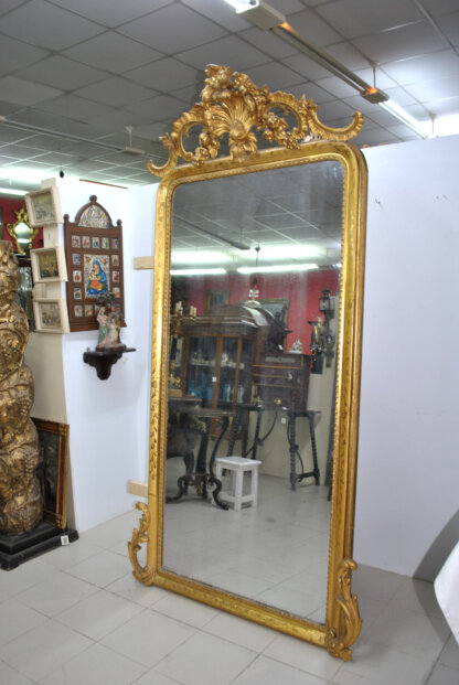 Gran espejo Luis XVI pan de oro - Imagen 4