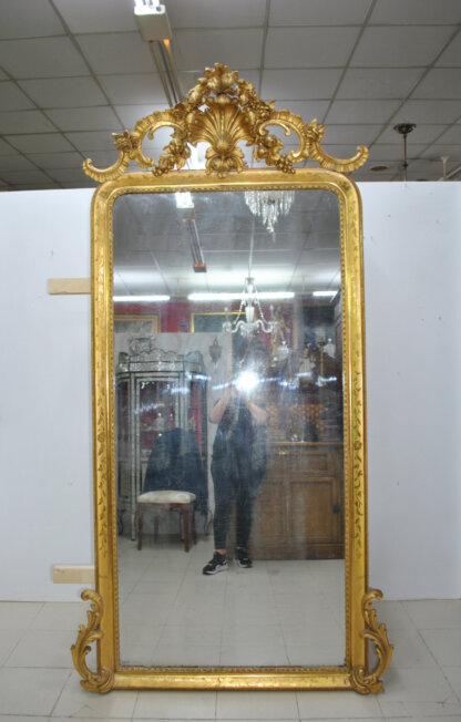 Gran espejo Luis XVI pan de oro - Imagen 2