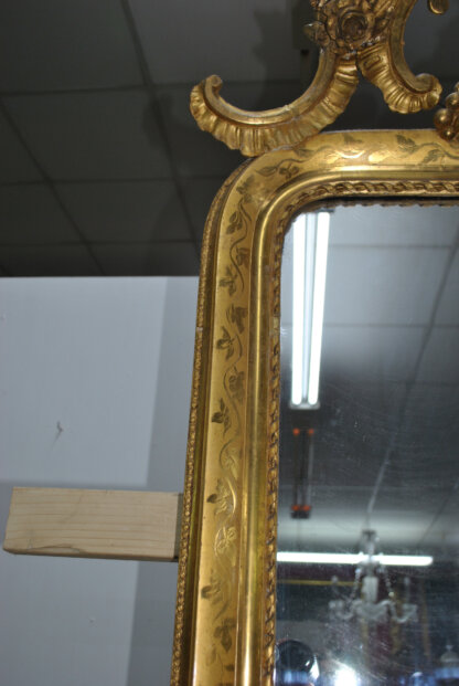 Gran espejo Luis XVI pan de oro - Imagen 6