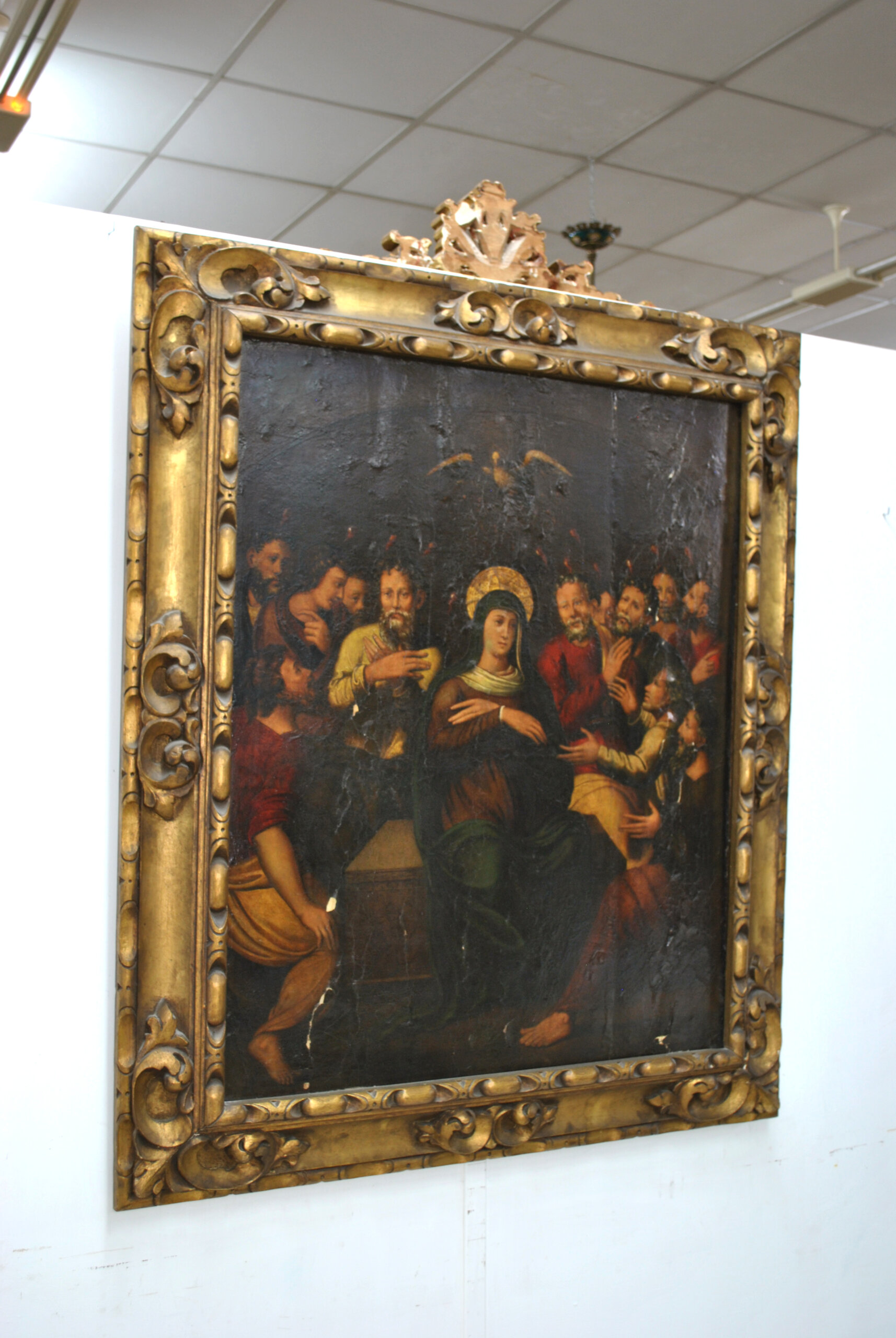 Óleo sobre lienzo Pentecostés S.XVII - Imagen 2