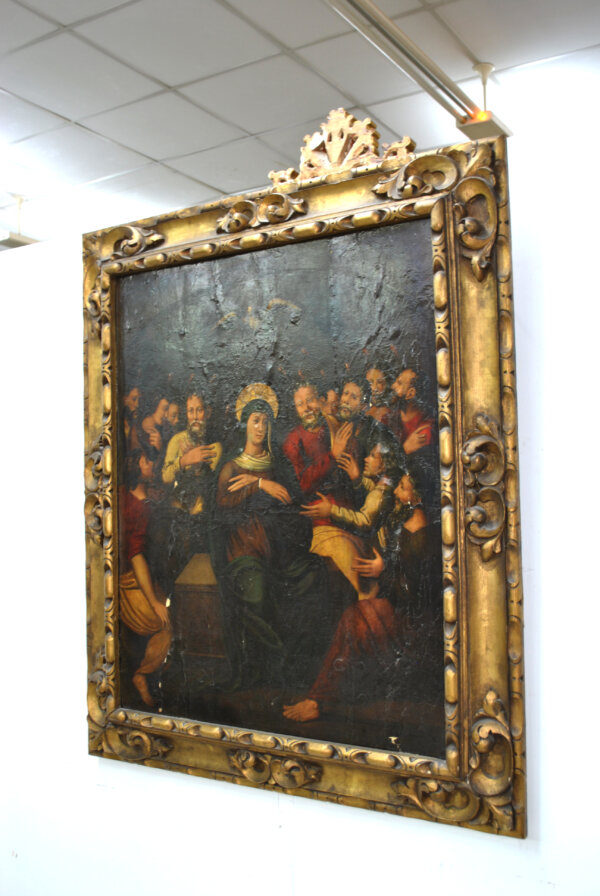 Óleo sobre lienzo Pentecostés S.XVII - Imagen 3