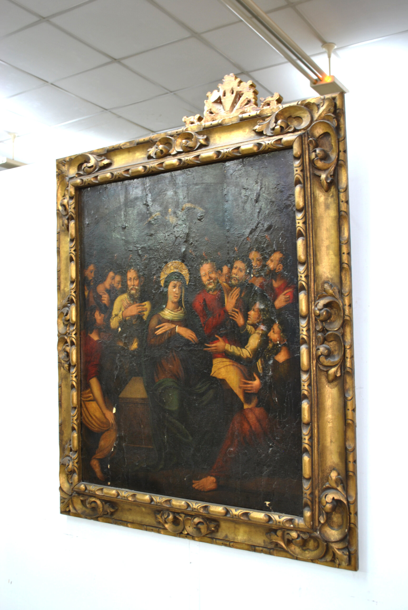 Óleo sobre lienzo Pentecostés S.XVII - Imagen 3