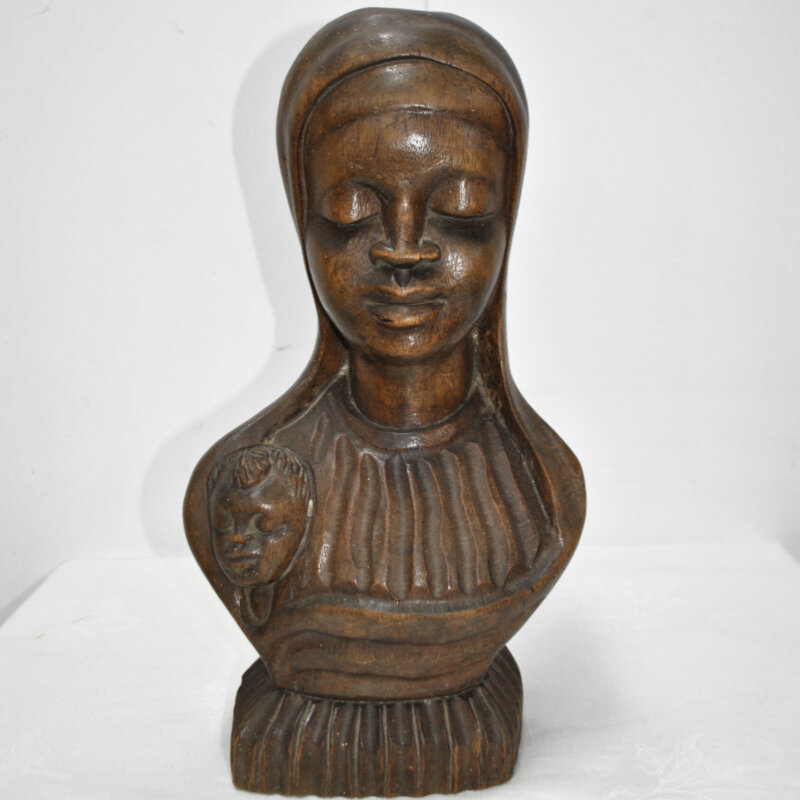 Escultura Madonna de madera