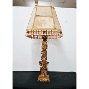 Lámpara base madera angelitos