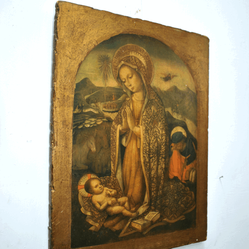 Icono madera Virgen y Niño
