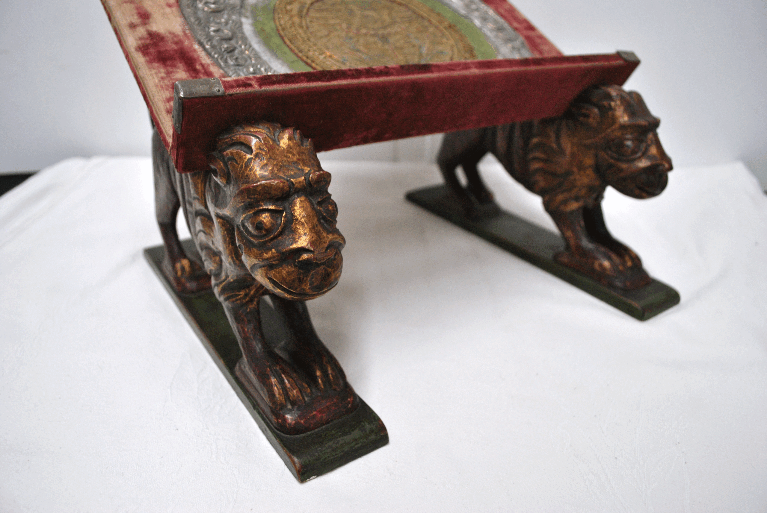 Atril antiguo madera y plata - Imagen 5