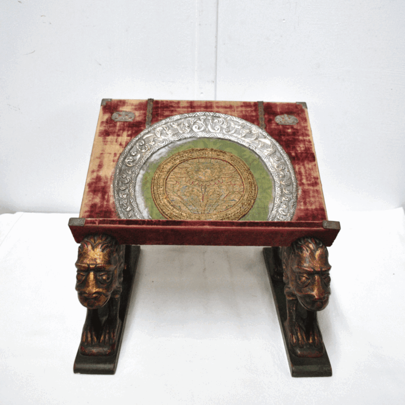 Atril antiguo madera y plata