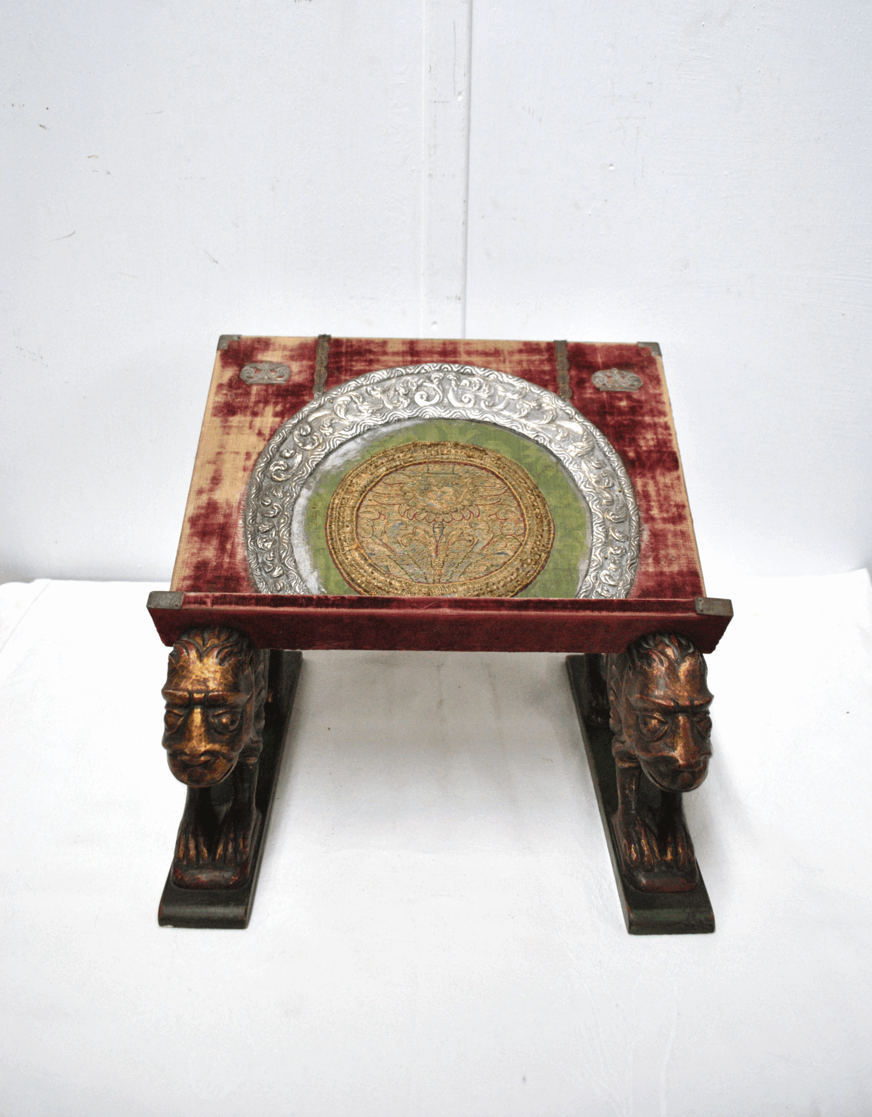 Atril antiguo madera y plata