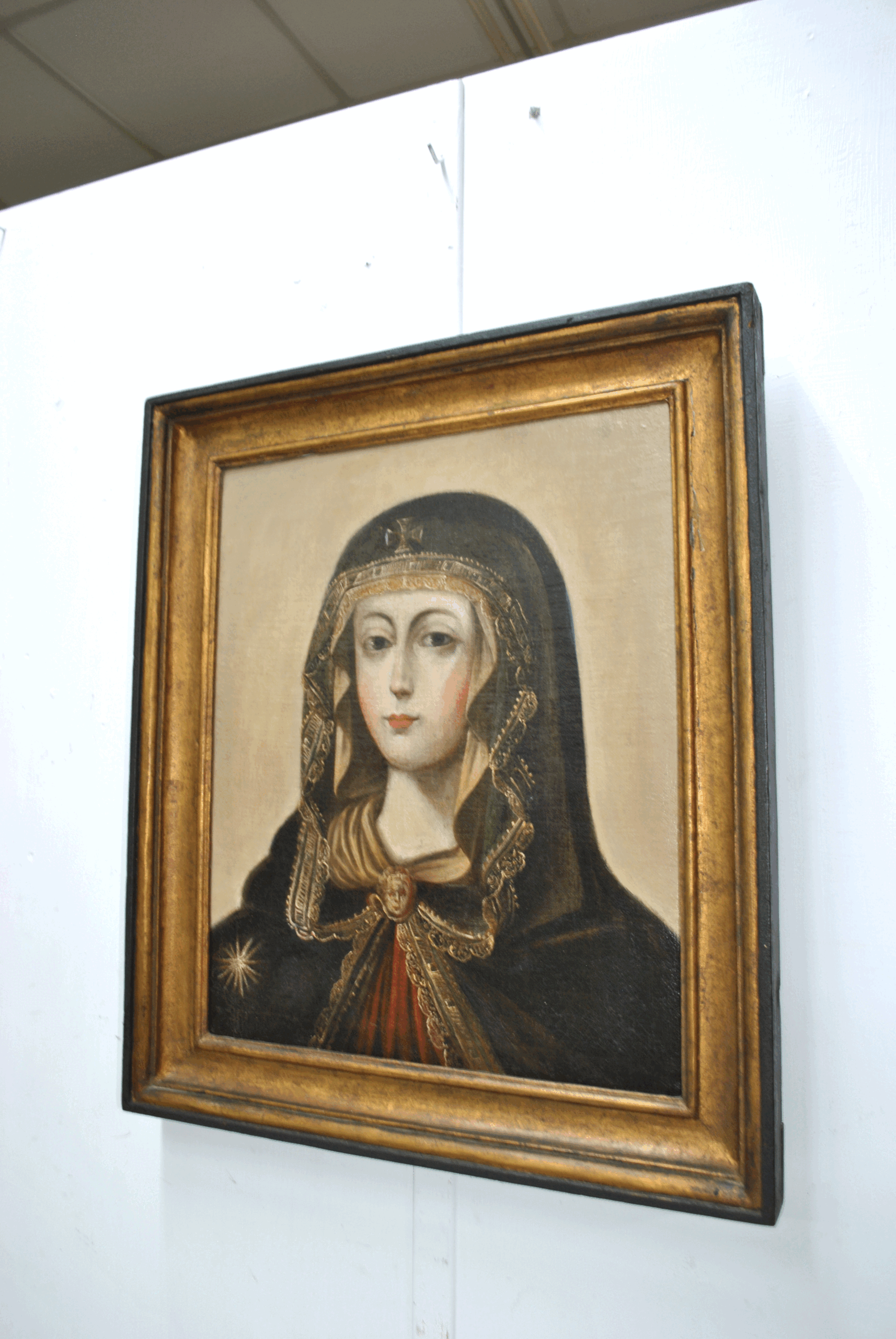 Óleo sobre lienzo Virgen del Popolo - Imagen 4