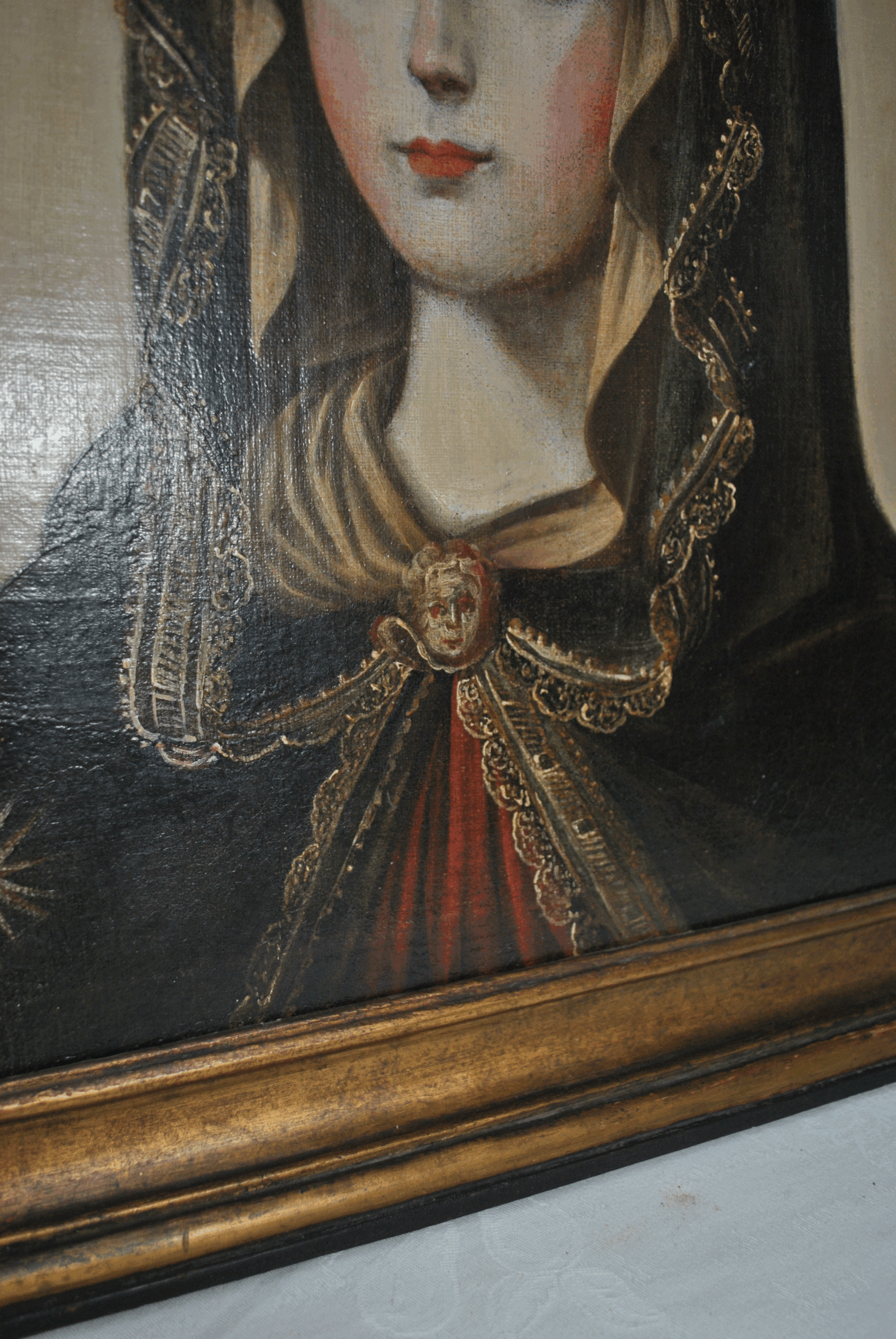 Óleo sobre lienzo Virgen del Popolo - Imagen 7