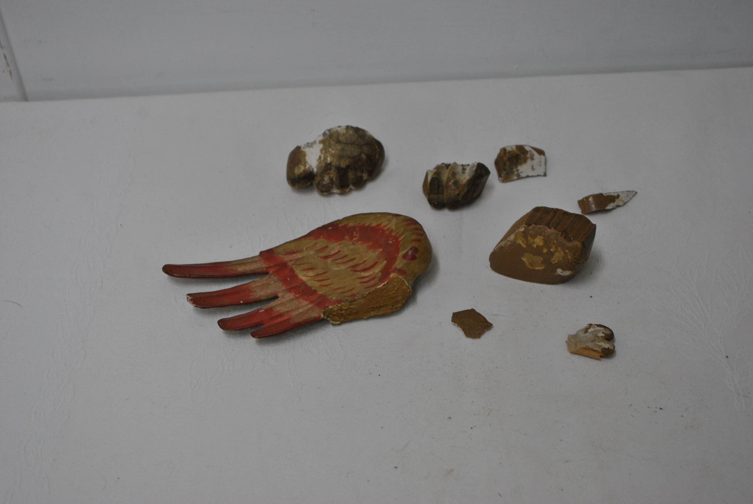 Pareja ángeles antiguos madera - Imagen 13