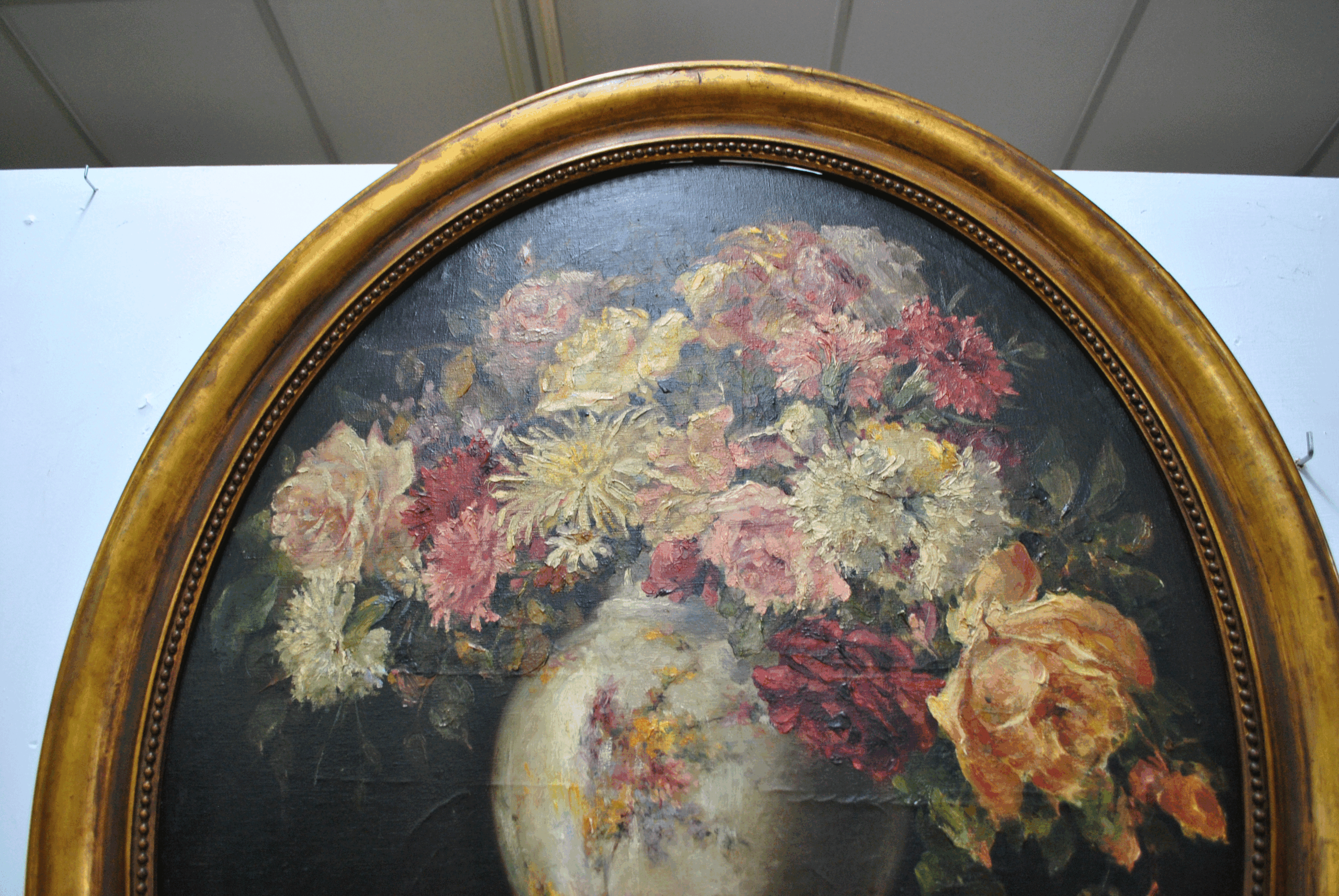 Óleo lienzo bodegón flores - Imagen 4