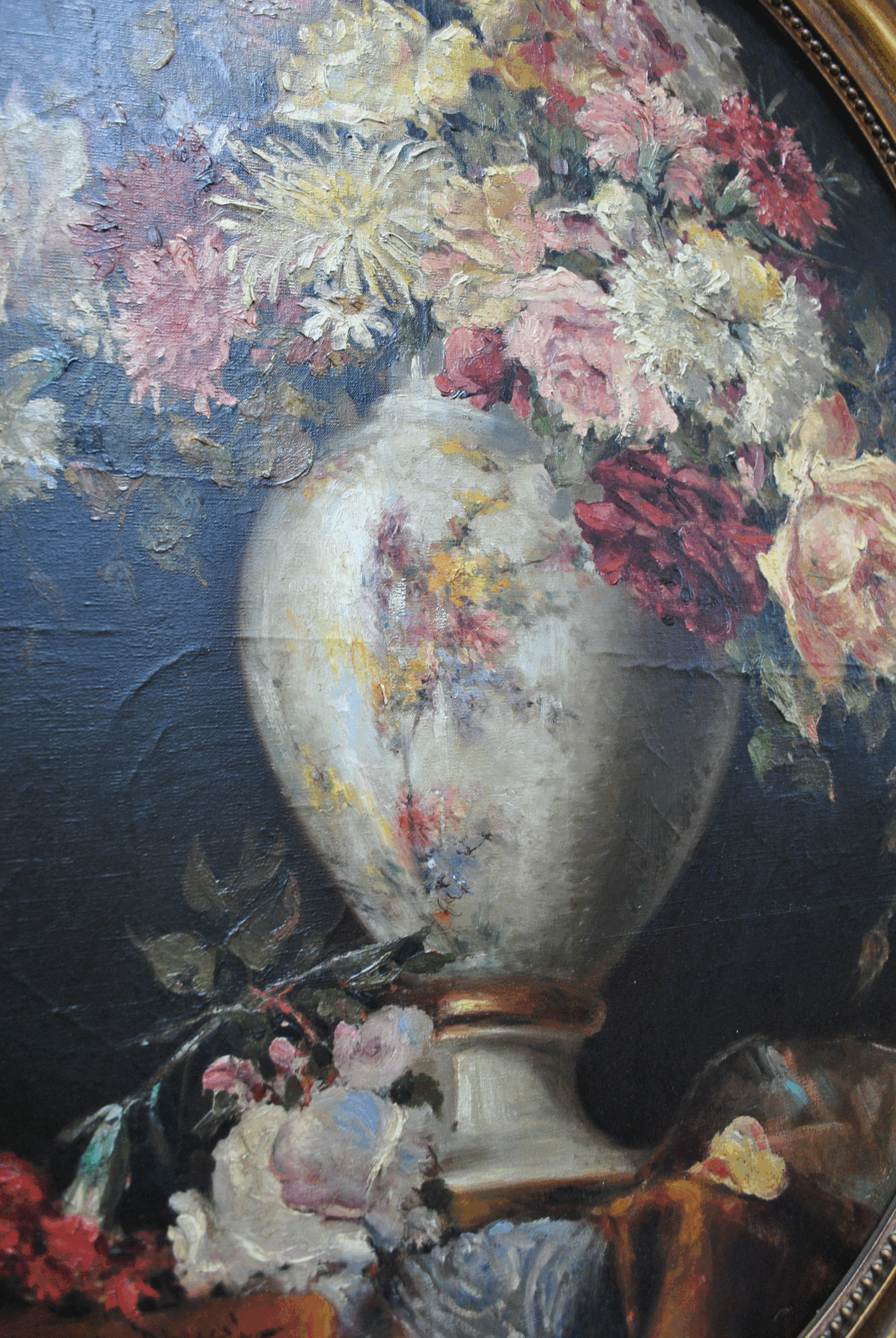 Óleo lienzo bodegón flores - Imagen 5