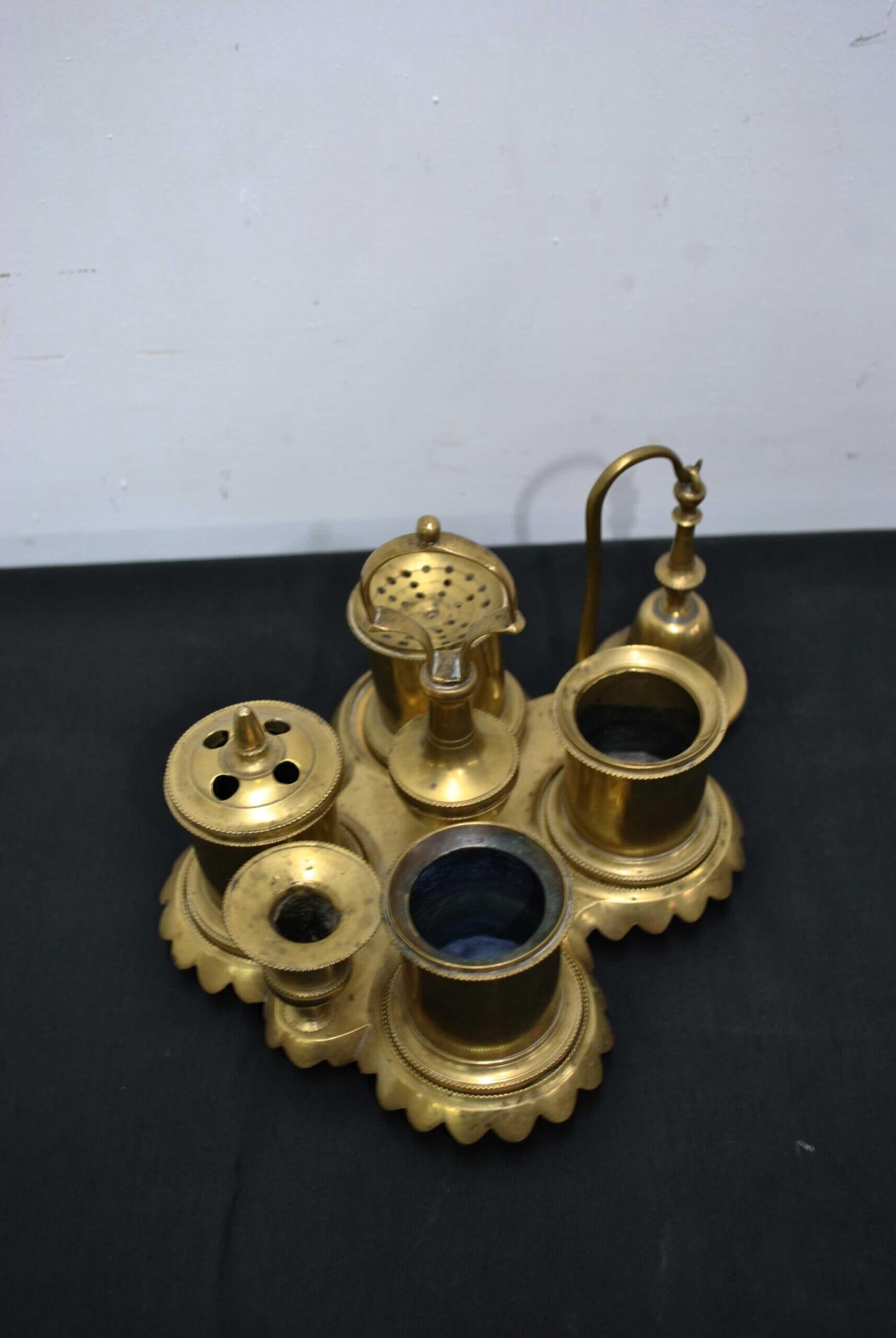 Escribania de bronce con campana - Imagen 3