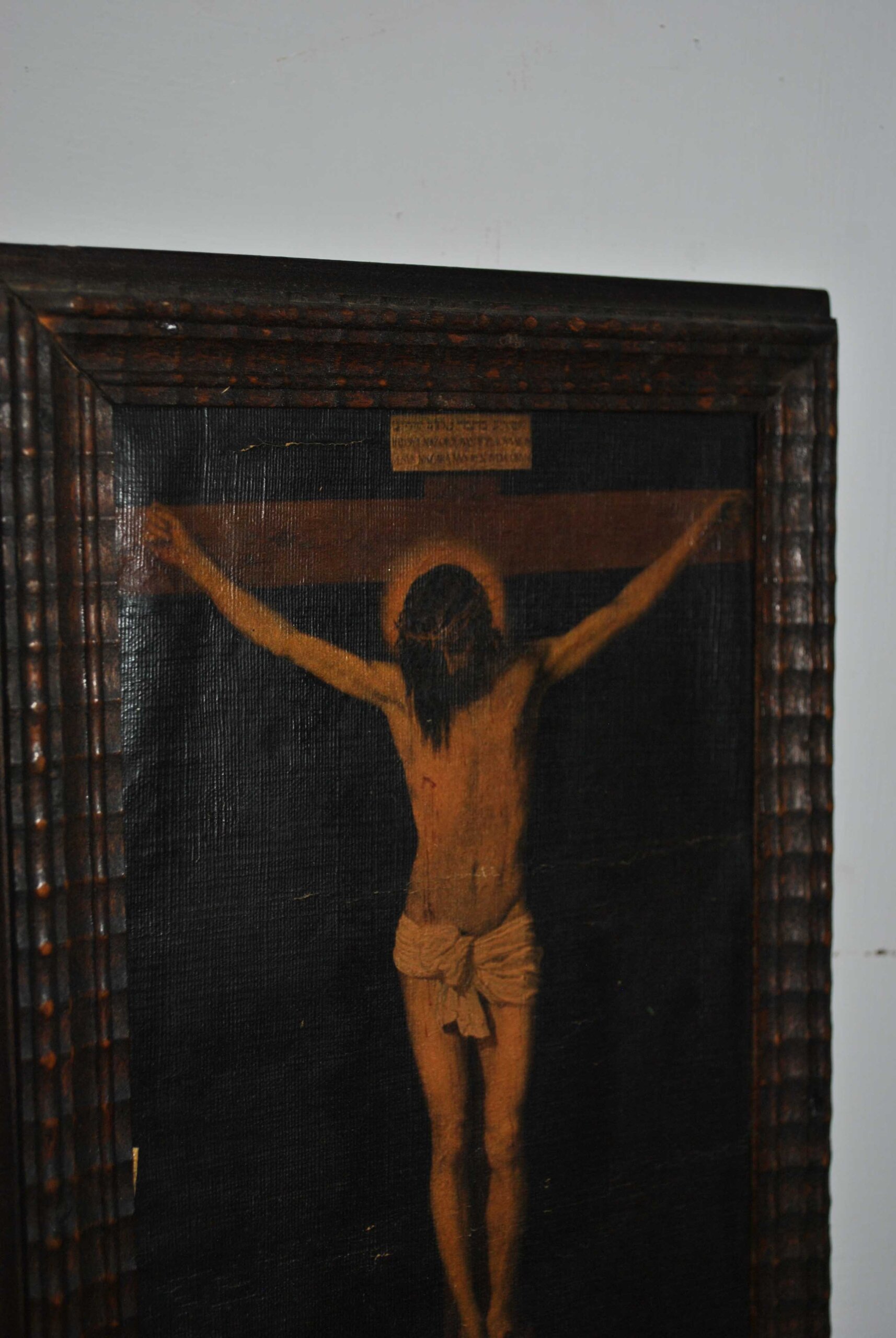 Óleo sobre lienzo crucifijo - Imagen 5