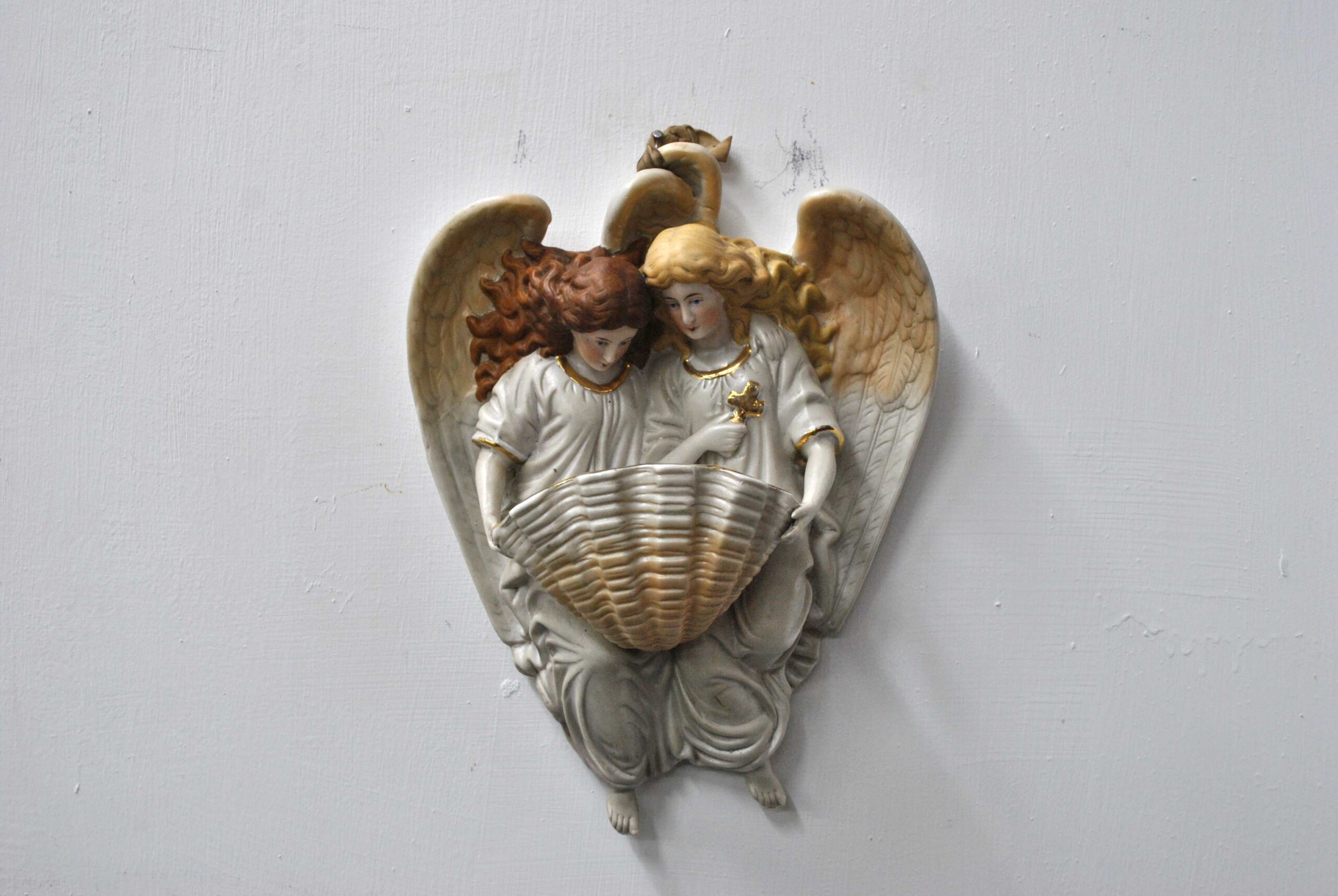 Benditera porcelana ángeles - Imagen 2