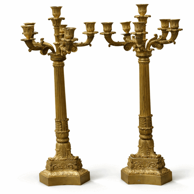 Hacheros candelabros bronce