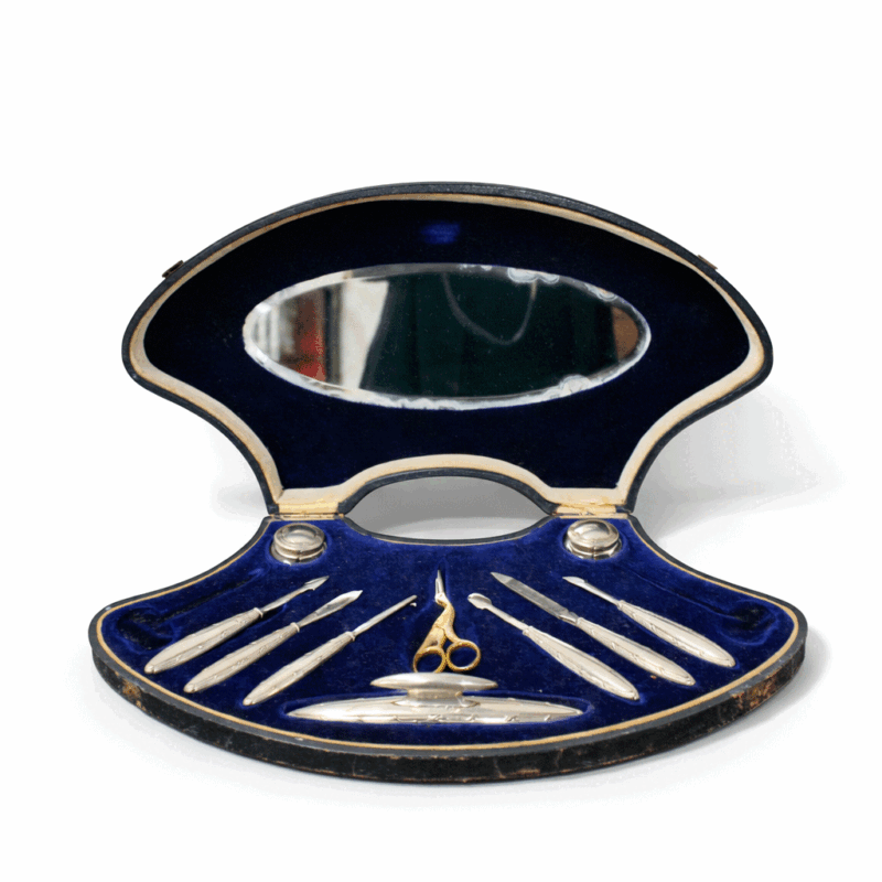 Estuche utensilios manicura plata