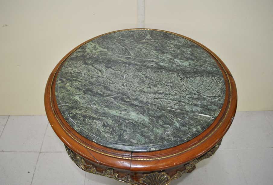 Mesa velador bronces y mármol - Imagen 4