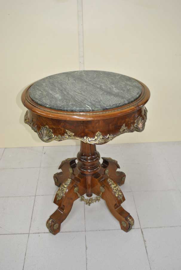 Mesa velador bronces y mármol - Imagen 8