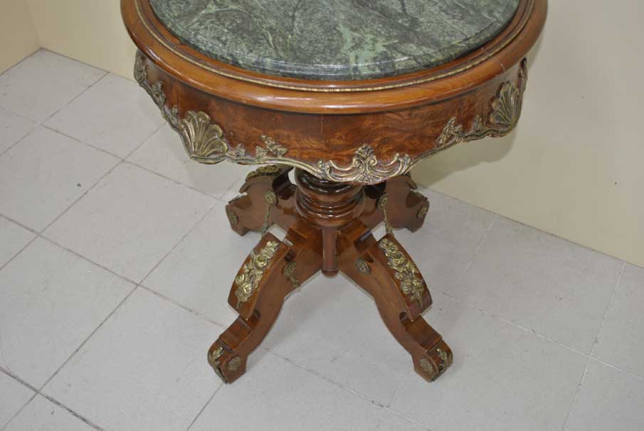 Mesa velador bronces y mármol - Imagen 9