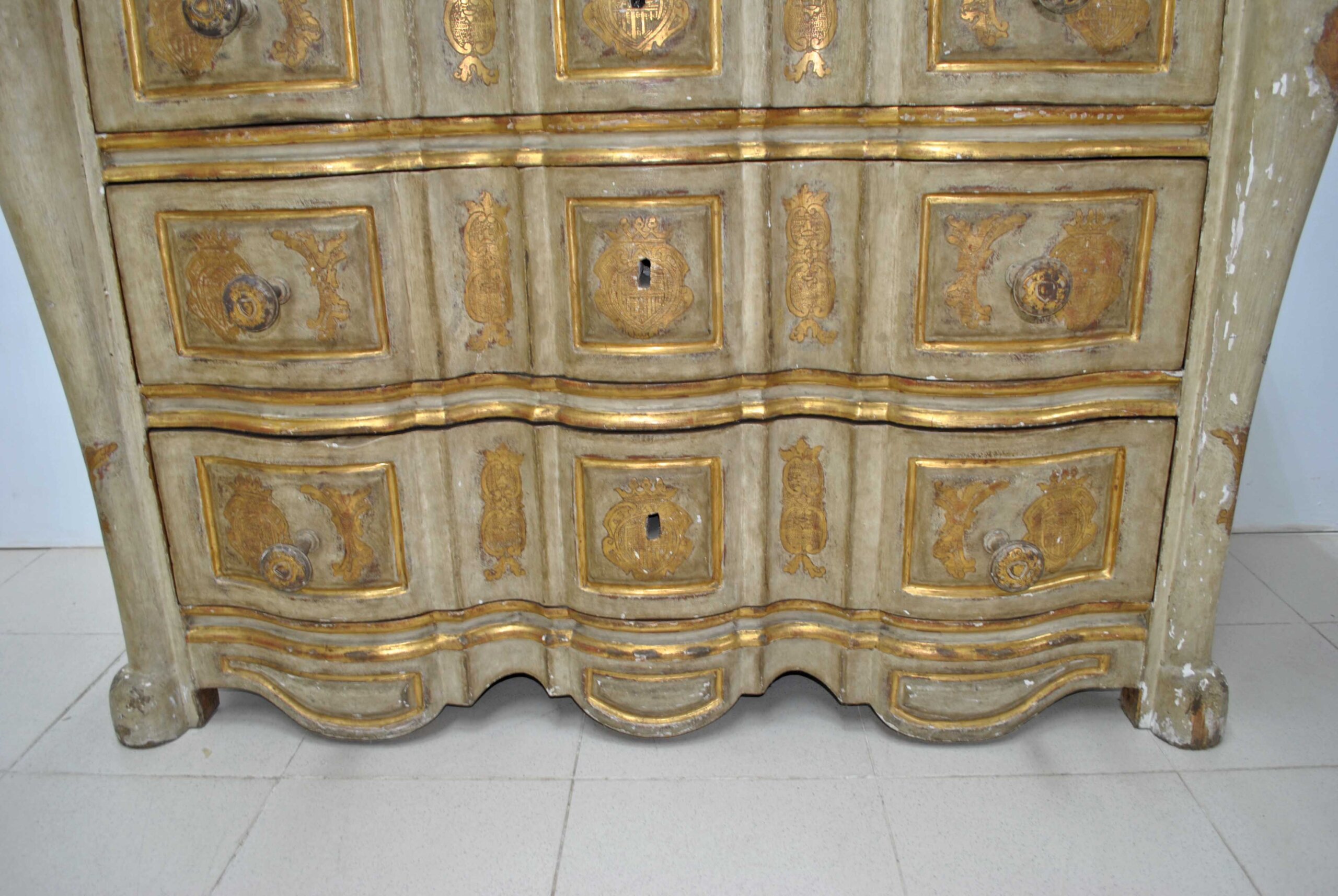 Cómoda S.XVIII madera policromada - Imagen 10