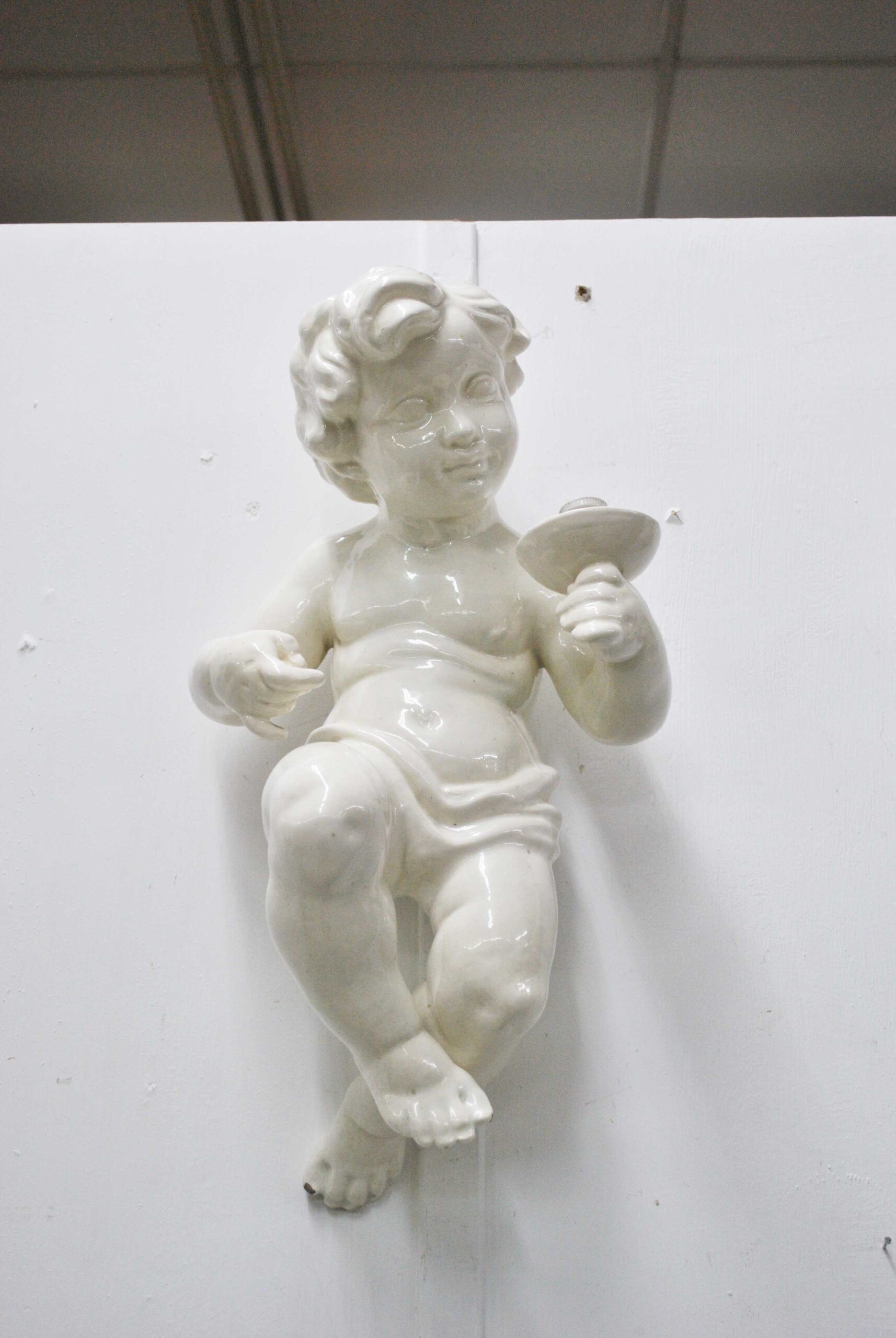 Apliques porcelana angelitos portavelas - Imagen 3