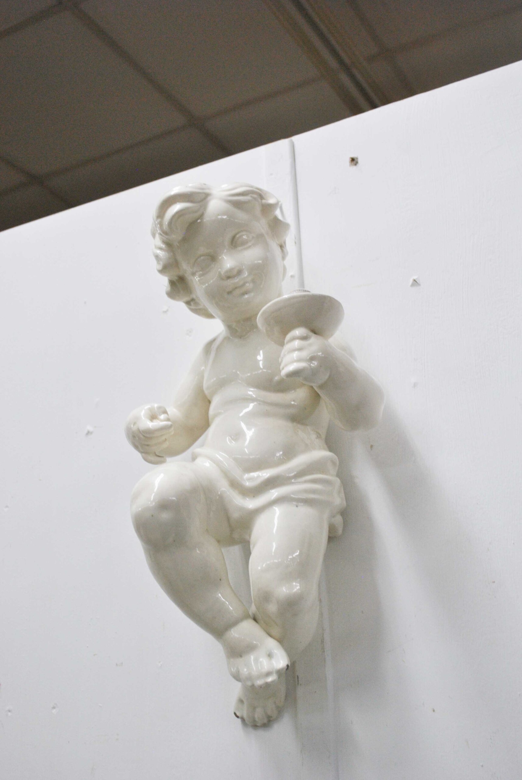 Apliques porcelana angelitos portavelas - Imagen 5