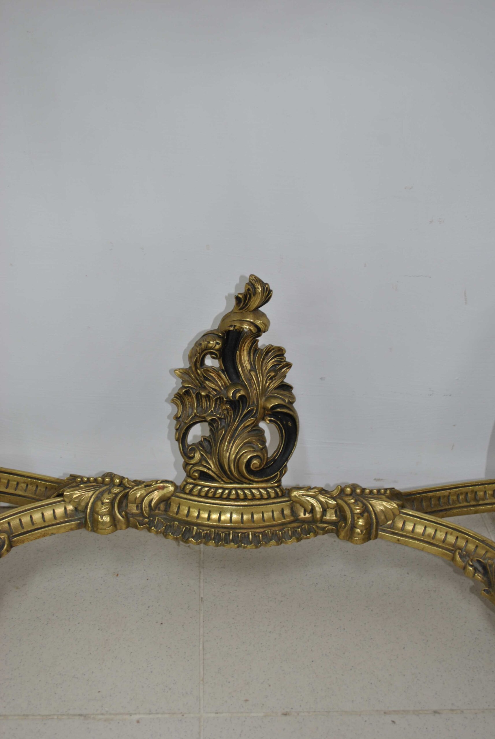 Gran consola de bronce tapa mármol - Imagen 3