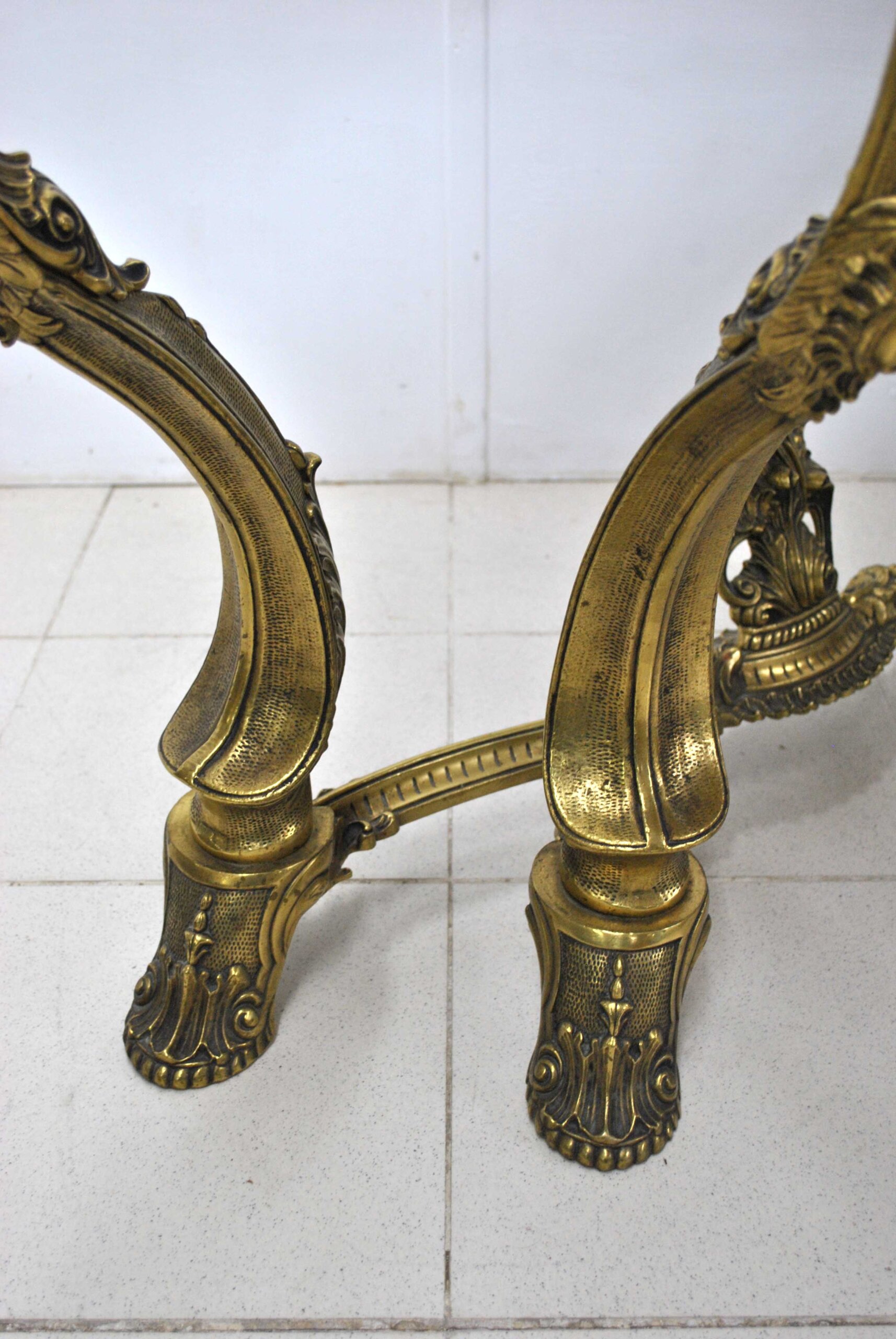 Gran consola de bronce tapa mármol - Imagen 9