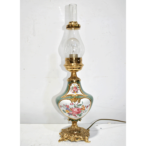 Lámpara porcelana estilo quinqué