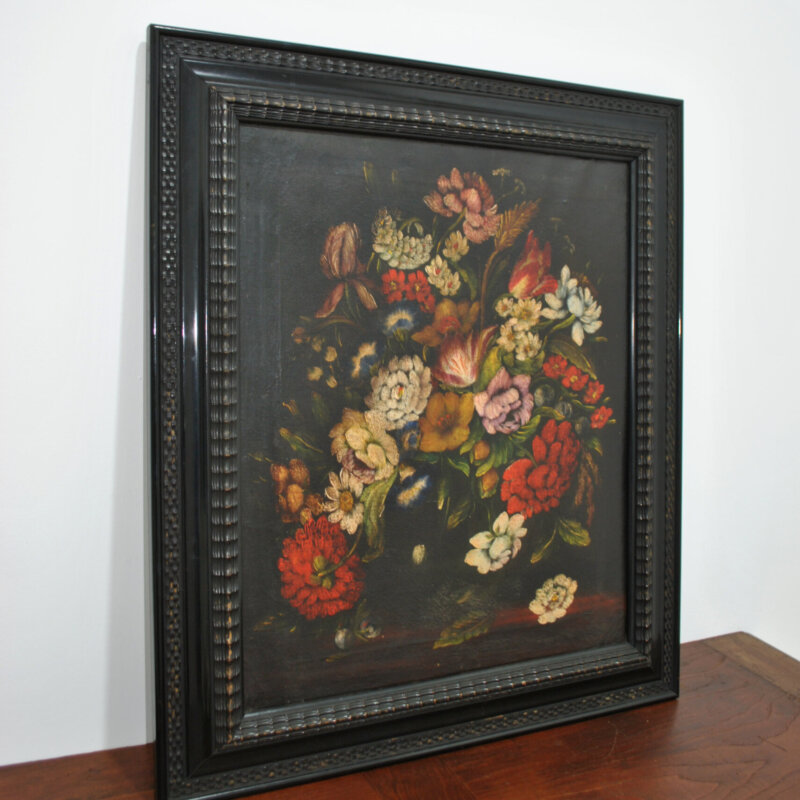 Óleo sobre lienzo bodegón floral