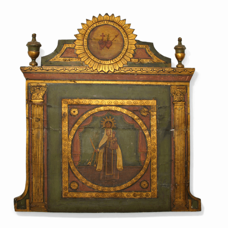 Retablo policromado Virgen del Carmen