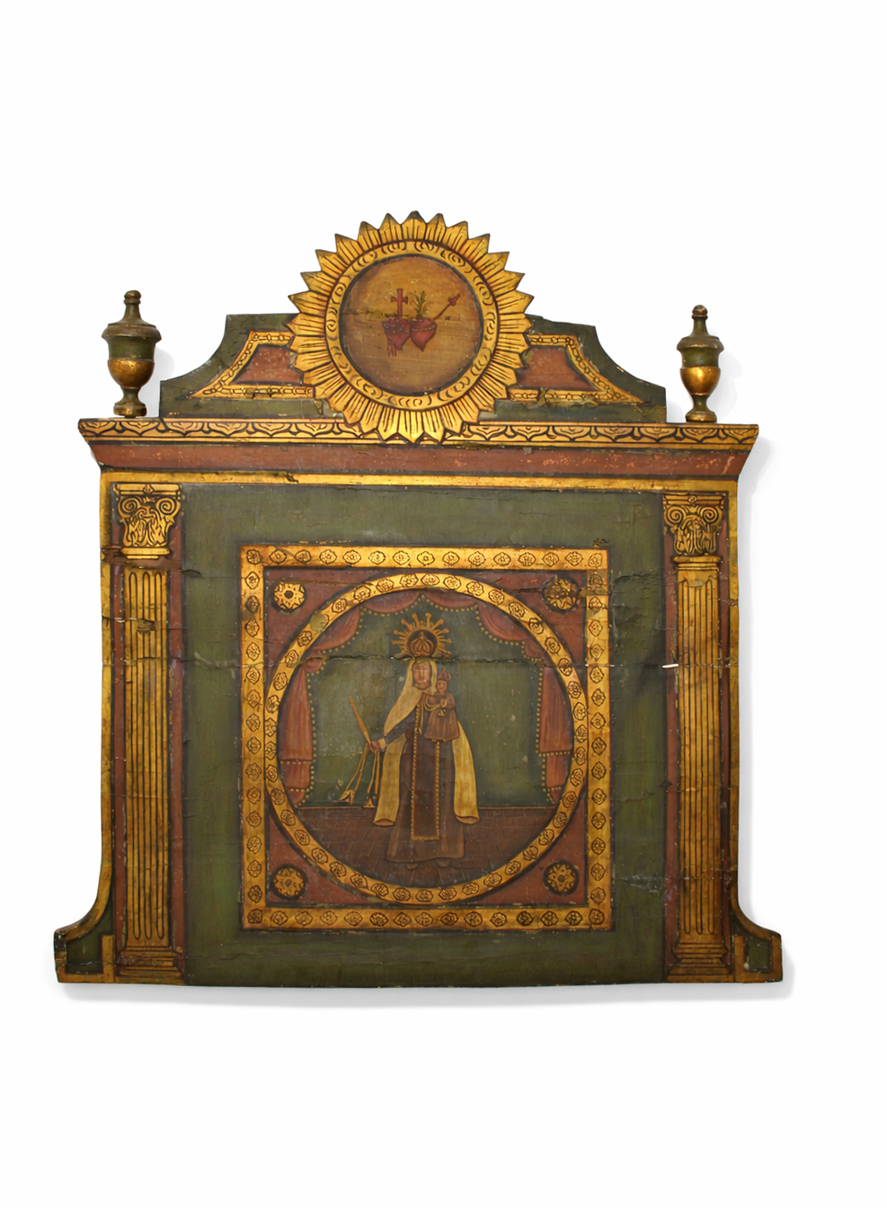 Retablo policromado Virgen del Carmen