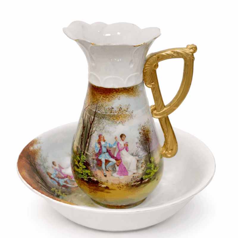 Aguamanil escenas románticas