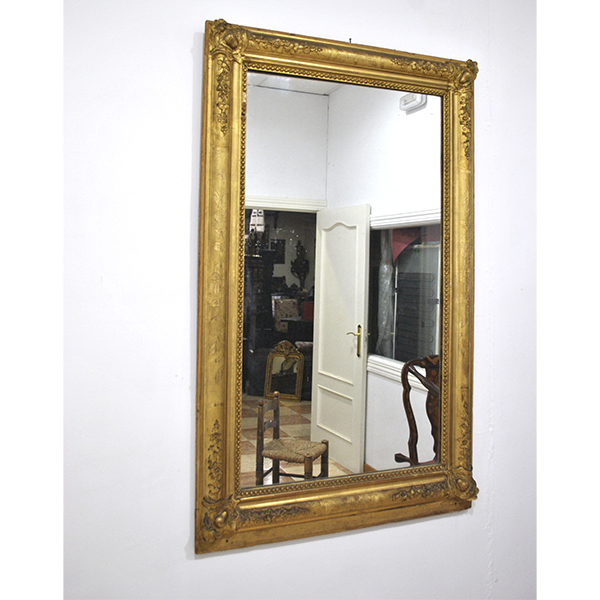 Espejo oro rectangular Luis XV