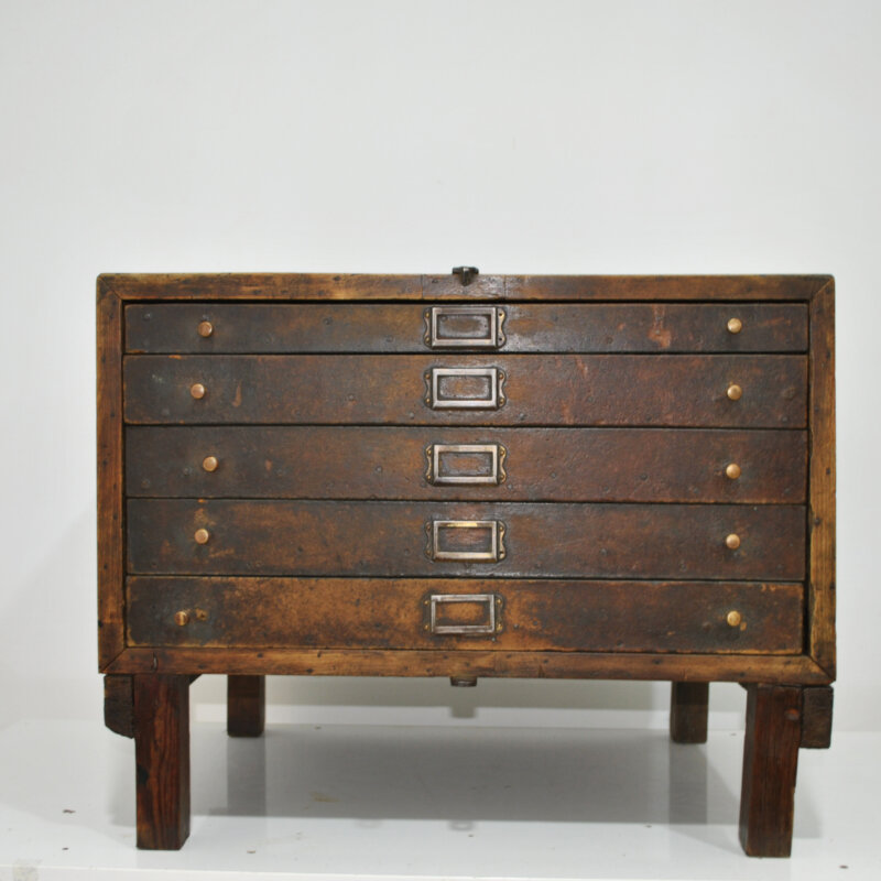 Mueble antiguo tipográfico de imprenta