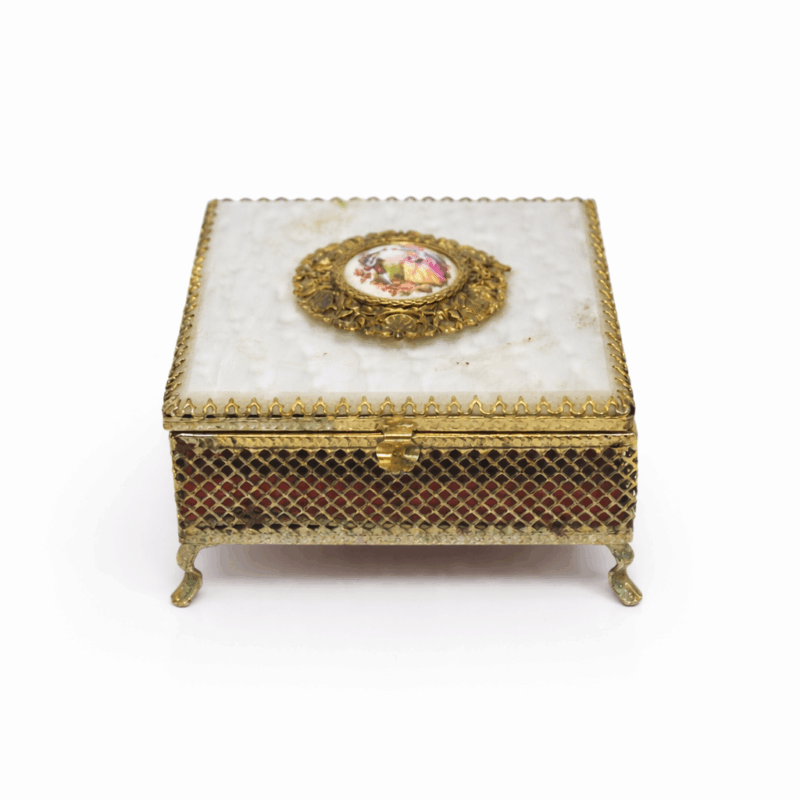 Joyero nacarado miniatura romántica