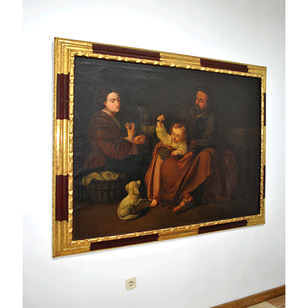 Óleo antiguo Sagrada Familia S.XIX