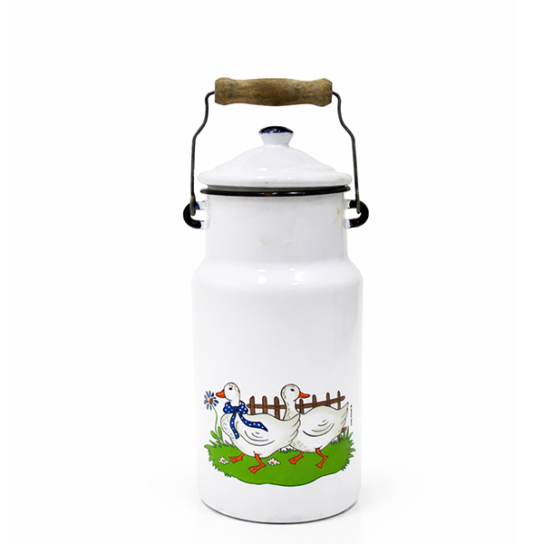 Lechera antigua esmaltada patos