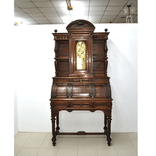 Mueble escritorio placa latón dorado