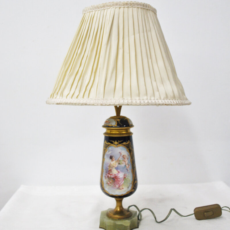 Lámpara sobremesa base porcelana