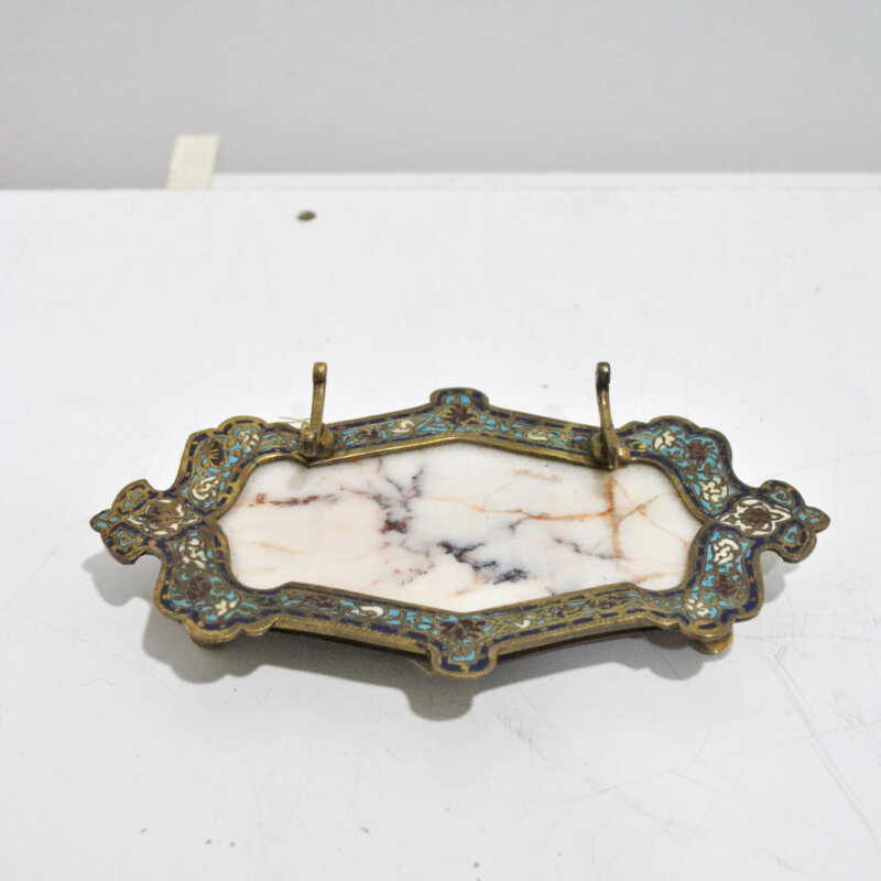 Base escribanía mármol y bronce dorado