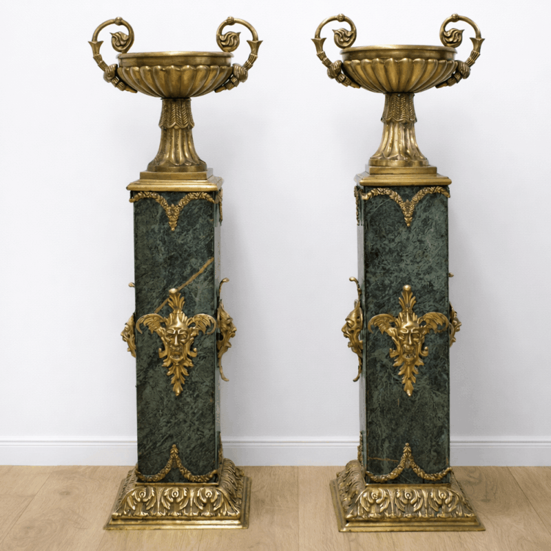 Columnas pedestales mármol verde