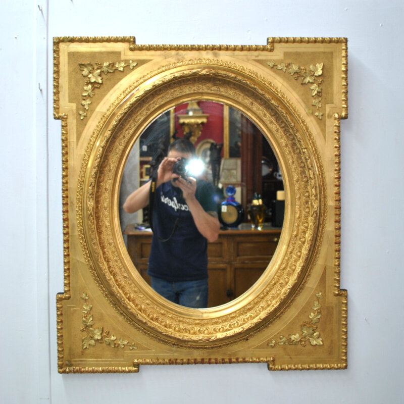 Gran espejo madera oro