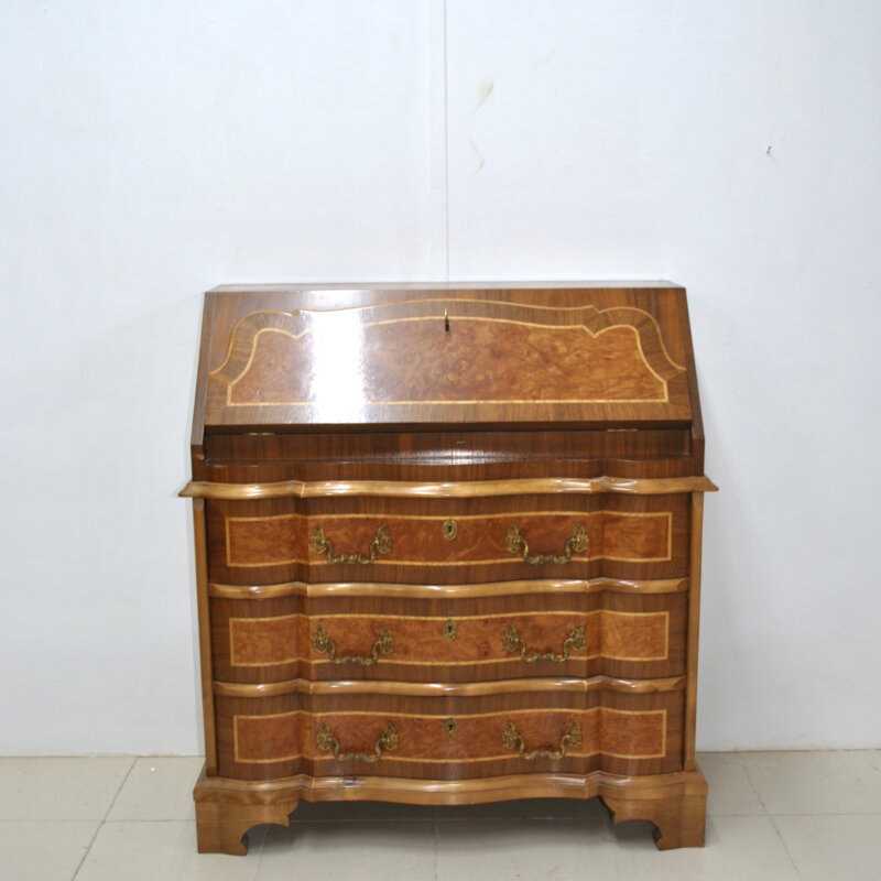 Cómoda escritorio madera nogal y marquetería
