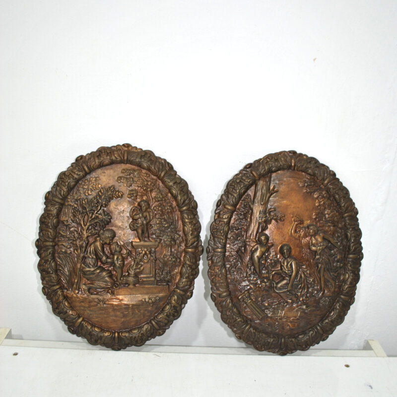 Medallones de bronce escenas clásicas