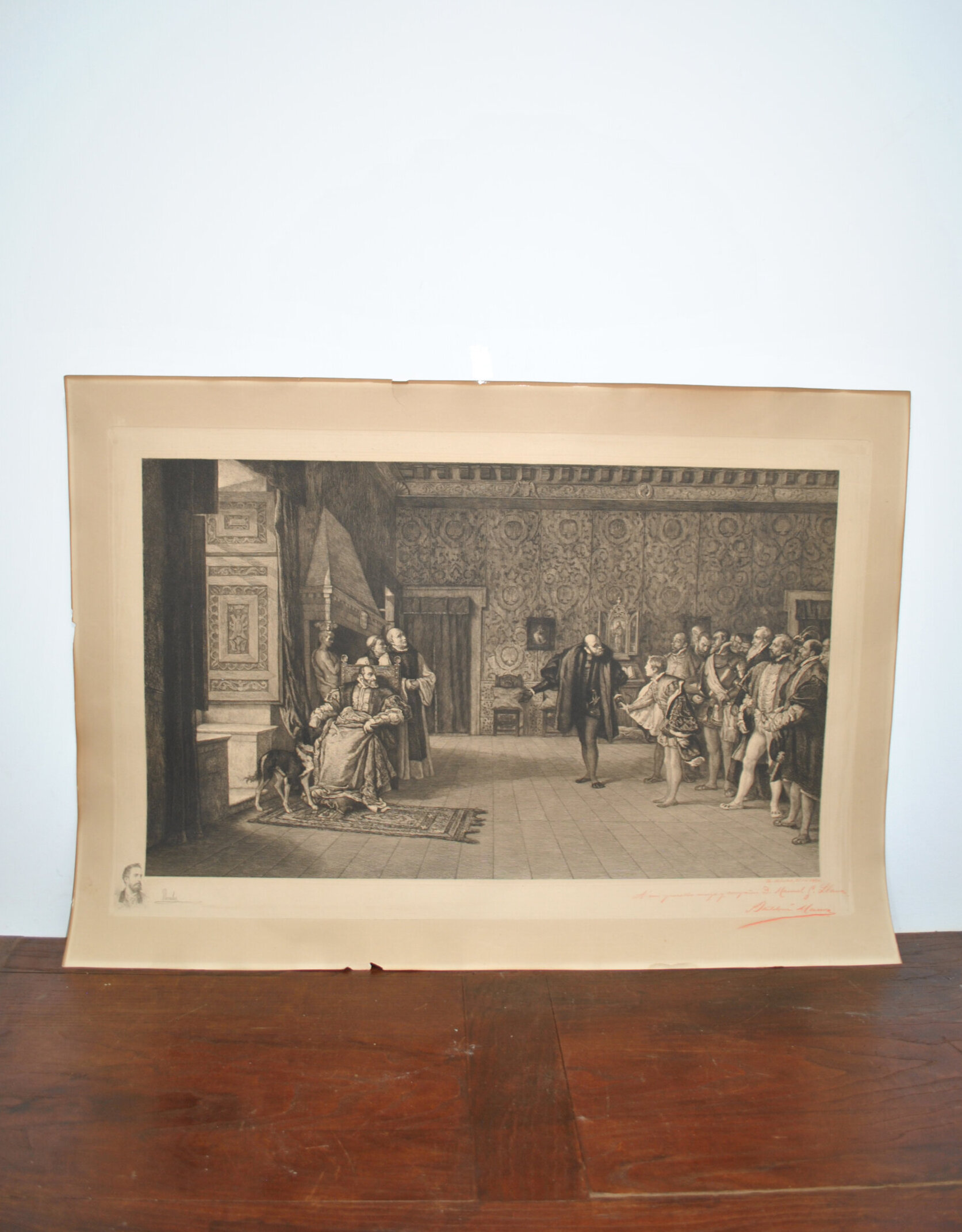Grabado presentación de Don Juan de Austria a Carlos V
